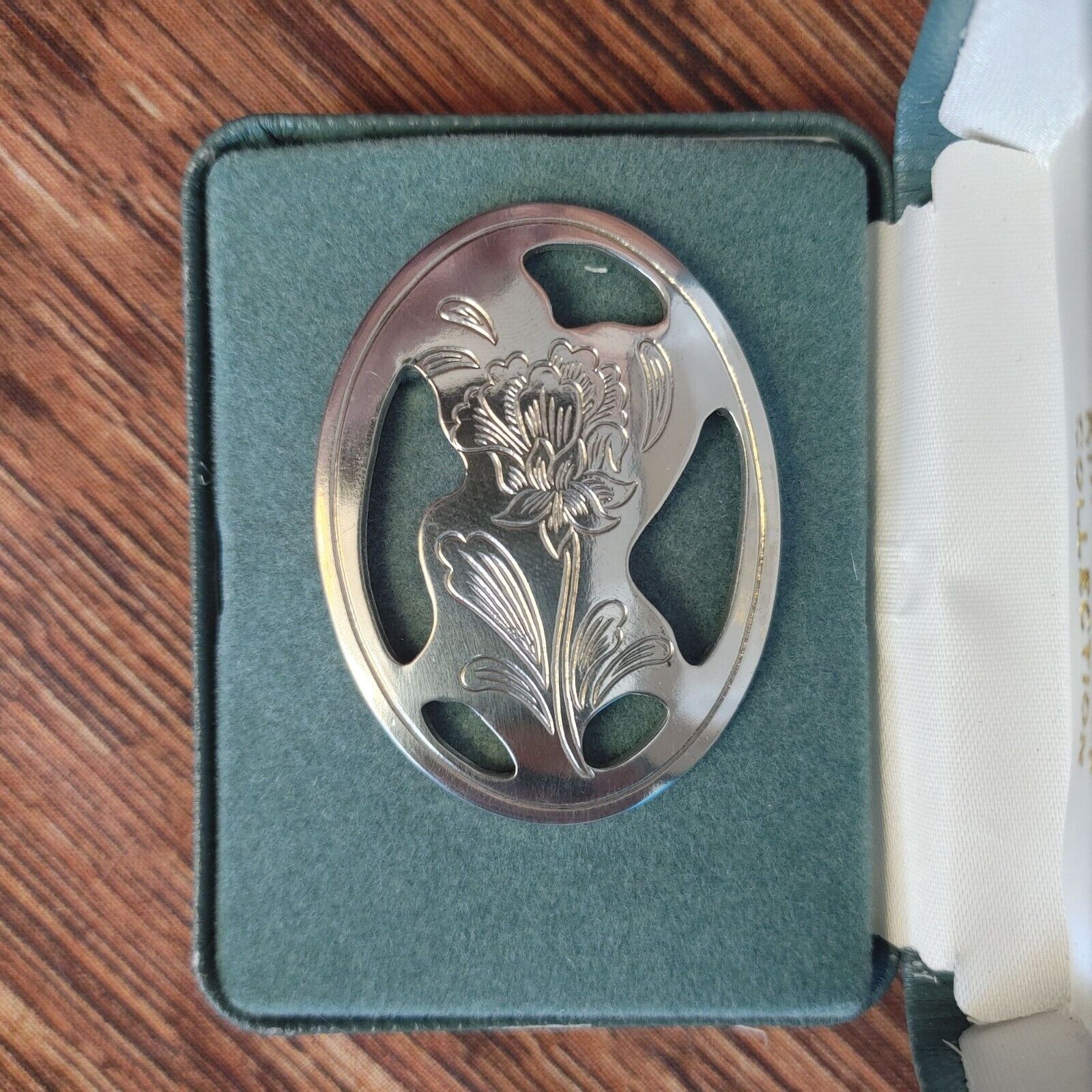 Vintage Lenox Kirk Steiff Collection Pewter Poppy Brooch W/Box